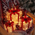 Lighted Christmas Gift Box Set of 3 with Warm White LEDs for Indoor and Outdoor Decor