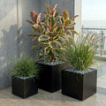 Seeley Cube Block Planter - Architectural Steel-Reinforced Fiberglass w/ Drainage, Indoor / Outdoor (14" / 20" / 24" / 30" Square)