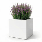 Seeley Cube Block Planter - Architectural Steel-Reinforced Fiberglass w/ Drainage, Indoor / Outdoor (14" / 20" / 24" / 30" Square)