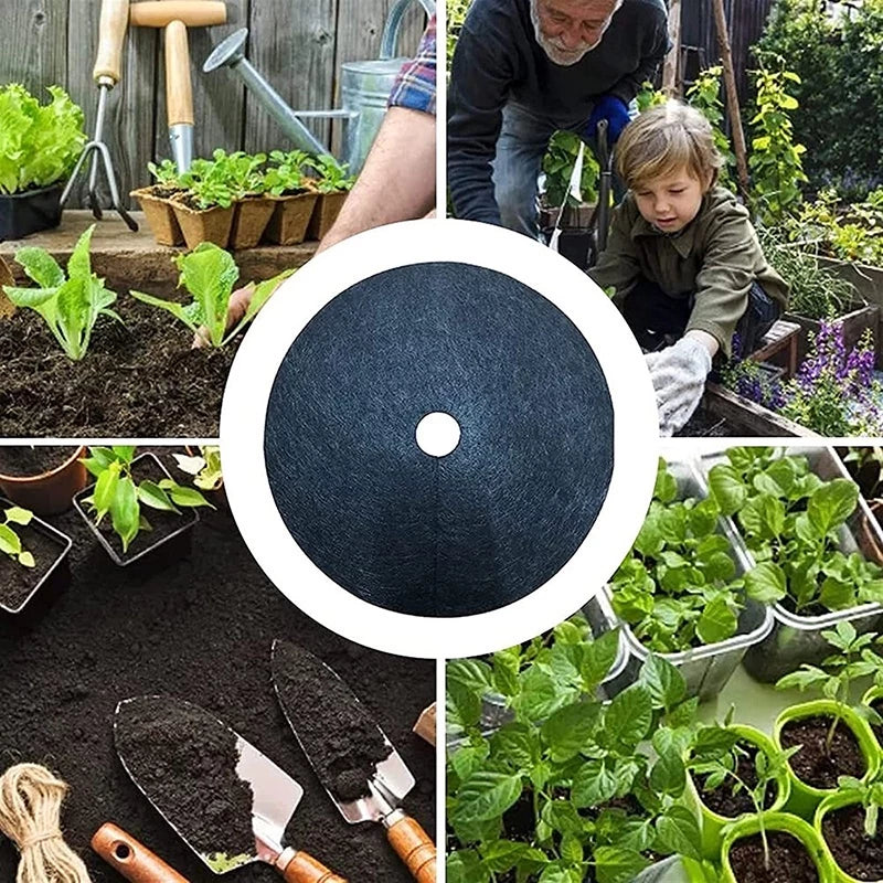 Zevolim| Weed fleece tree disk – Breathable root protection mat for garden and plants
