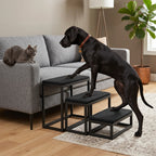 Shana Pet Steps - Modern 19" Tall, Wide Metal Dog Stairs for Small - Large Dogs (180 lbs)