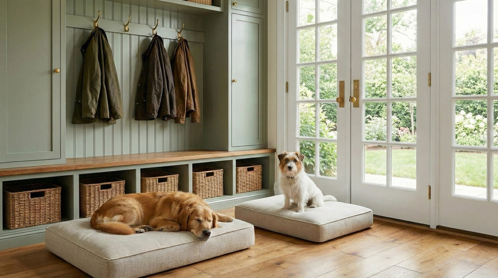 Shona Sprawler Bed - Modern, Upholstery Grade Dog Bed. Small 30" Long - M / L 36" Long