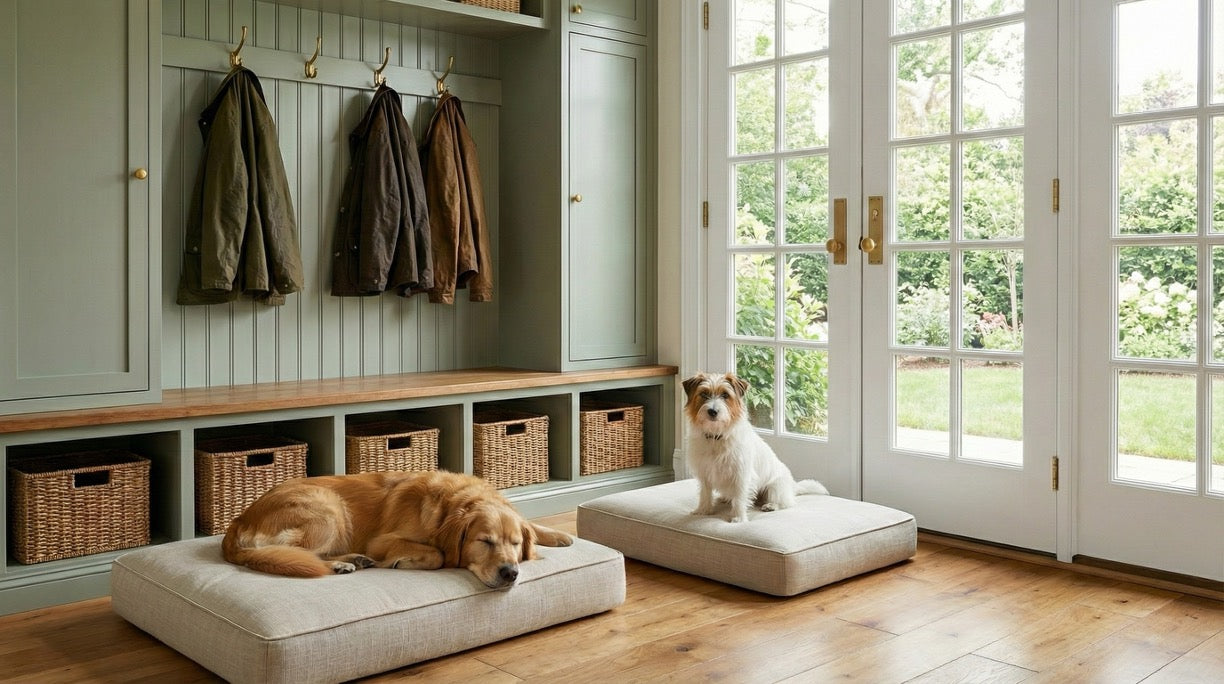 Shona Sprawler Bed - Modern, Upholstery Grade Dog Bed. Small 30" Long - M / L 36" Long