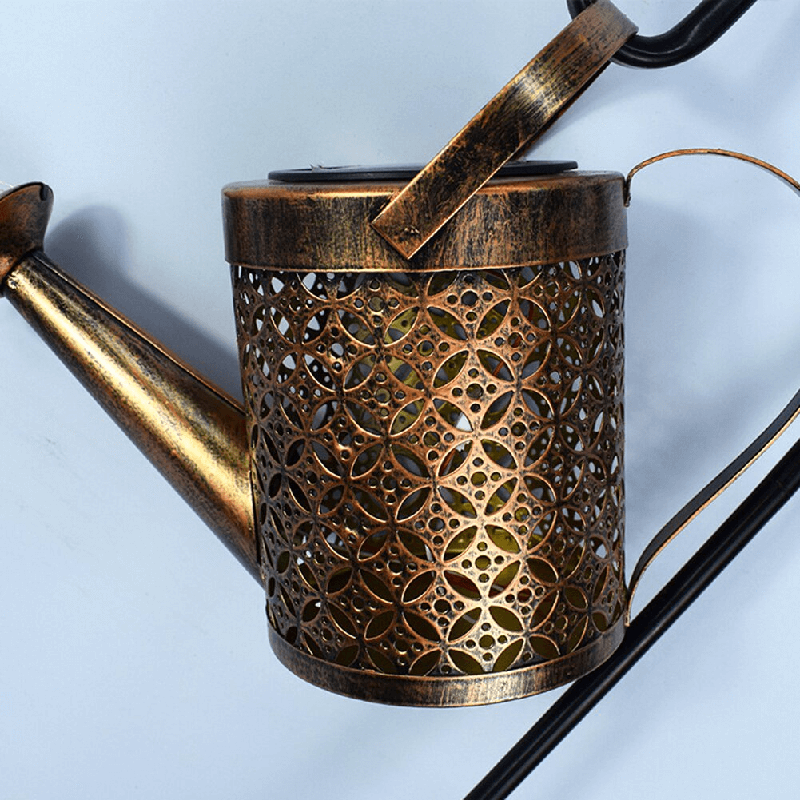 Zevolim| Solar Watering Can Lamp – Wrought Iron Garden Light with 36 Warm LEDs for Magical Outdoor Ambience