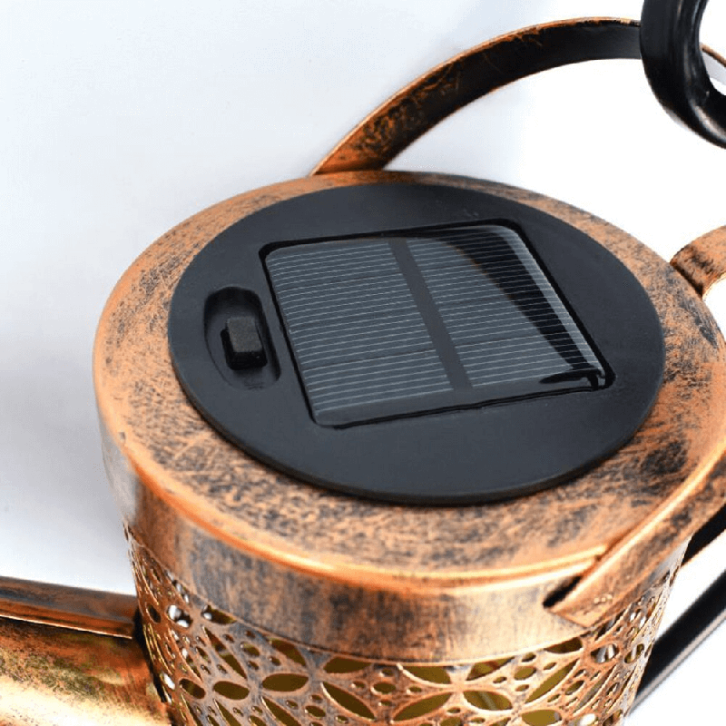 Zevolim| Solar Watering Can Lamp – Wrought Iron Garden Light with 36 Warm LEDs for Magical Outdoor Ambience