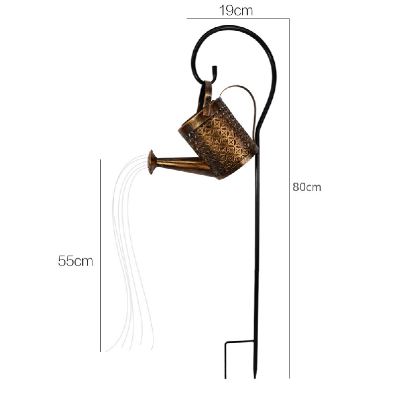 Zevolim| Solar Watering Can Lamp – Wrought Iron Garden Light with 36 Warm LEDs for Magical Outdoor Ambience