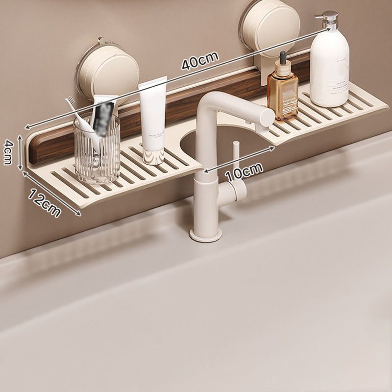 Shelf with suction cups in walnut