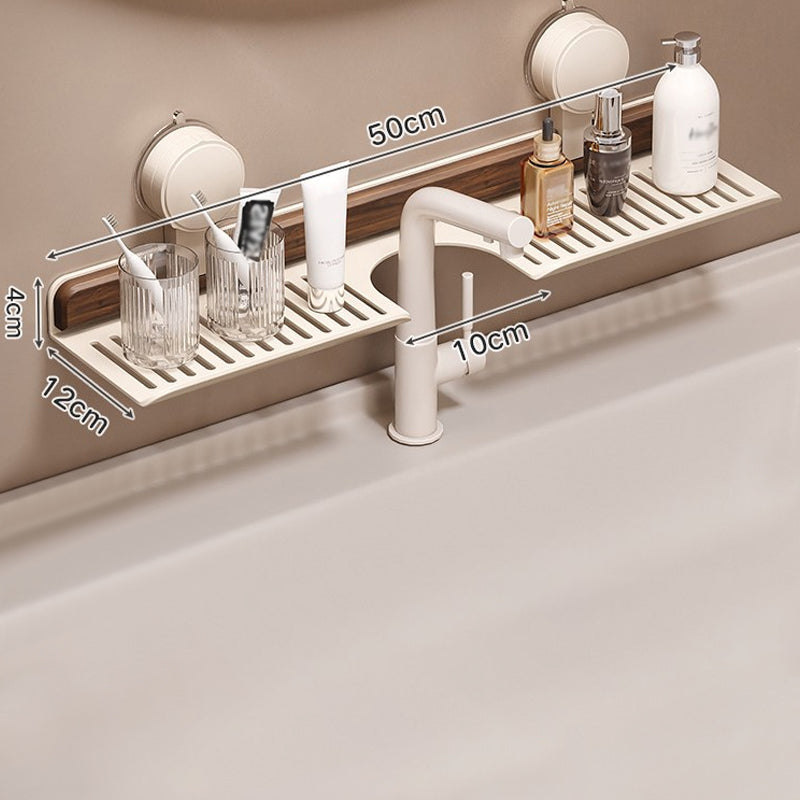 Shelf with suction cups in walnut