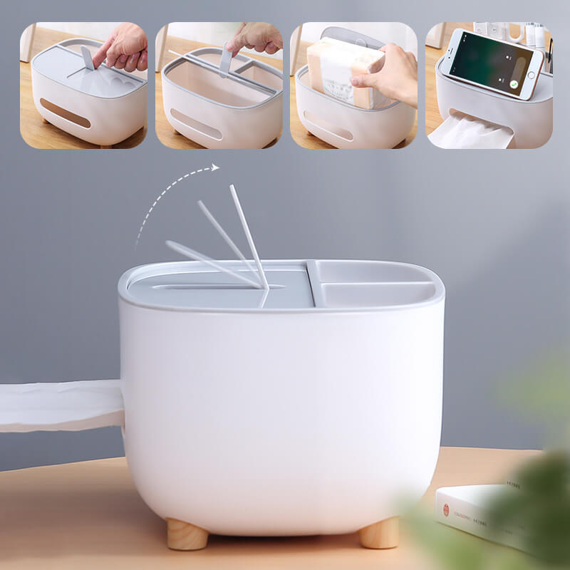 Multifunctional storage box for paper mobile phone holder