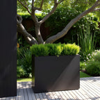 Aster Tall Span Planter - Heavy Duty Fiberglass w/ Steel - Plant Shelf - Indoor / Outdoor Divider  (38" L x 11" W x 29" H)