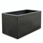 Thomas Faux Concrete Long Block Planter - Steel Reinforced Architectural Fiberglass w/ Drainage (30" L x 16" W x 16" Tall)