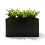 Thomas Faux Concrete Long Block Planter - Steel Reinforced Architectural Fiberglass w/ Drainage (30" L x 16" W x 16" Tall)