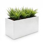 Thomas Faux Concrete Long Block Planter - Steel Reinforced Architectural Fiberglass w/ Drainage (30" L x 16" W x 16" Tall)