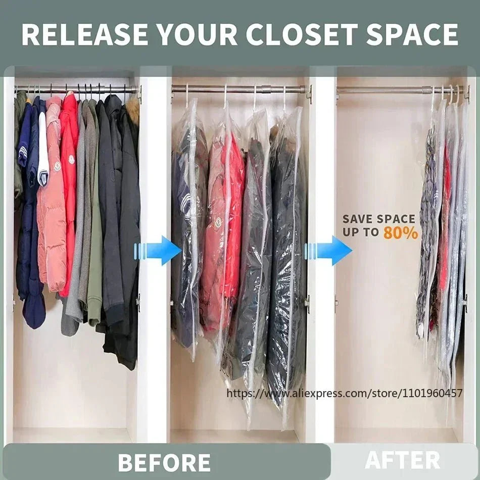 Vacuum Storage Bags – Space-Saving Clothing Organizer – Dust and Moisture Protection – Reusable Wardrobe Solution