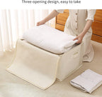 Canvas Clothing Storage Organizer Set – Double Zipper Bag with Handles & Viewing Window