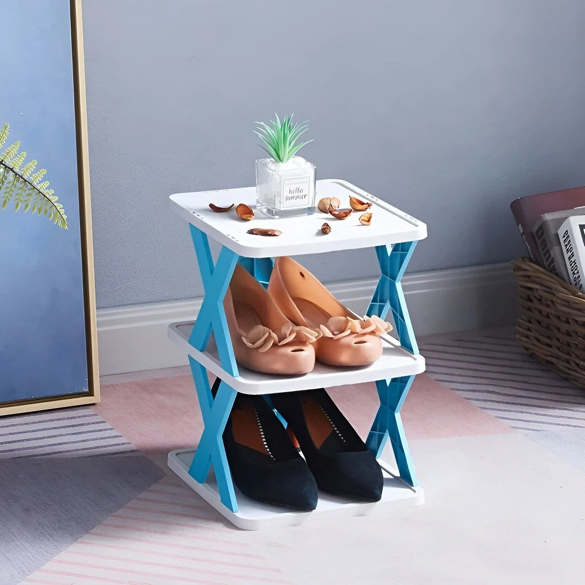 Multifunctional and Foldable Shoe Rack for Space-Saving Storage