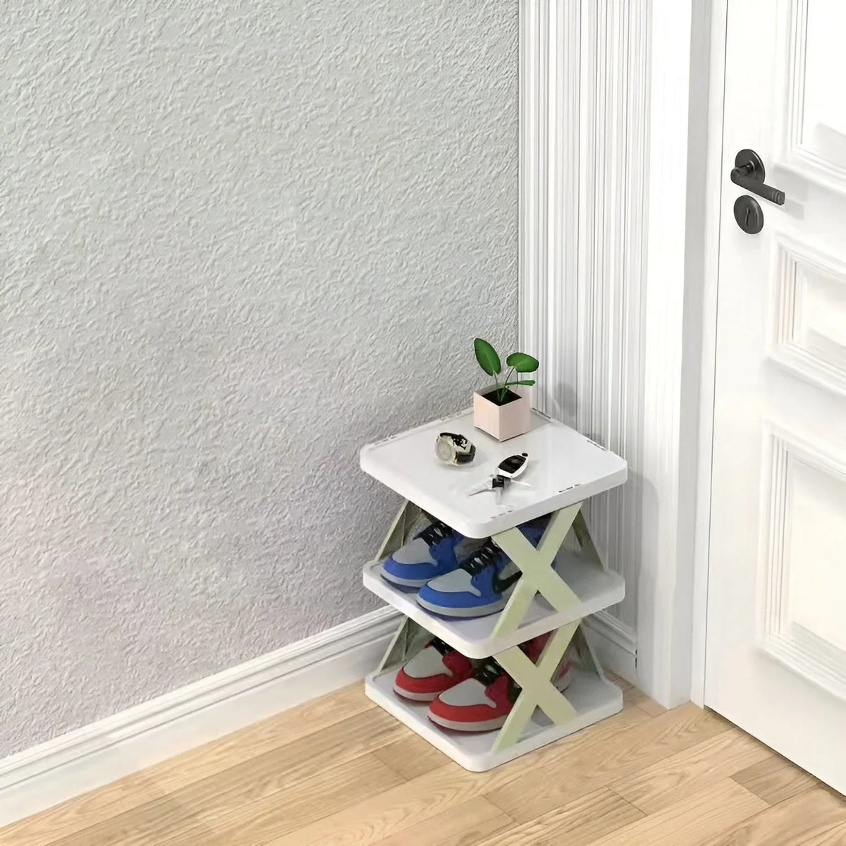 Multifunctional and Foldable Shoe Rack for Space-Saving Storage