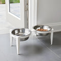 Vision Double Diner - Outdoor / Indoor Modern Angle Iron, Elevated Dog Bowls (5", 7", 10" Tall)