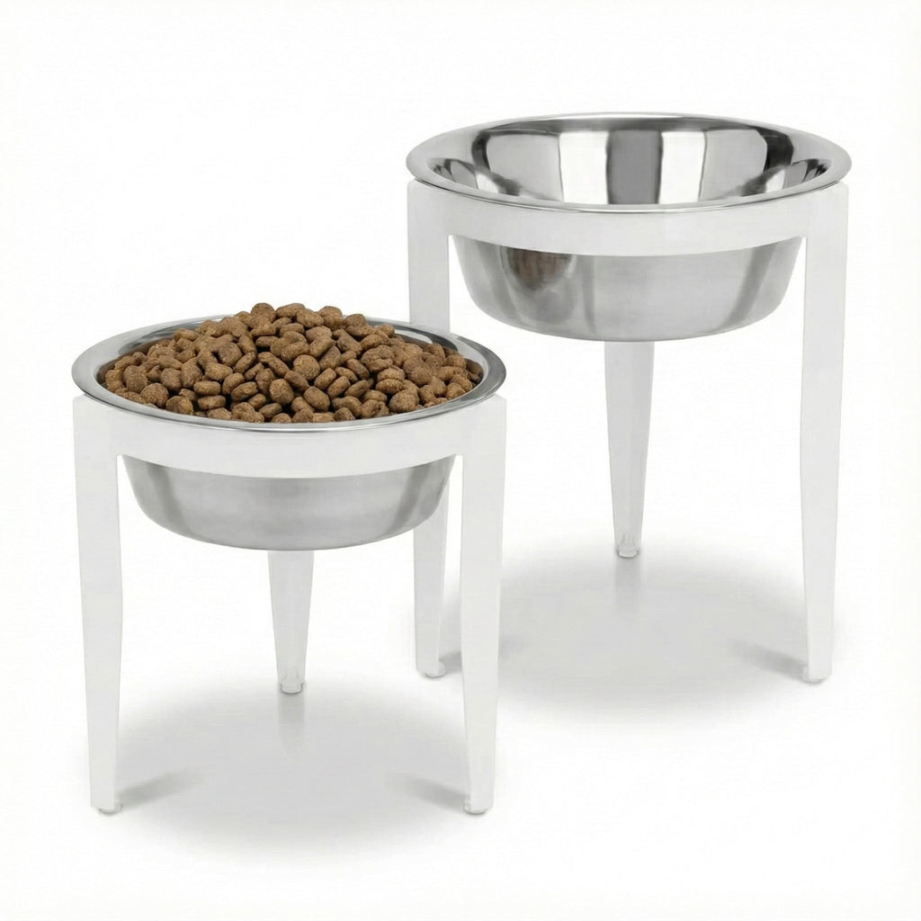 Vision Single Diner - Modern Minimalist Indoor / Outdoor Elevated Dog Bowl w/ Metal Stand (5.5" / 10" Stand)