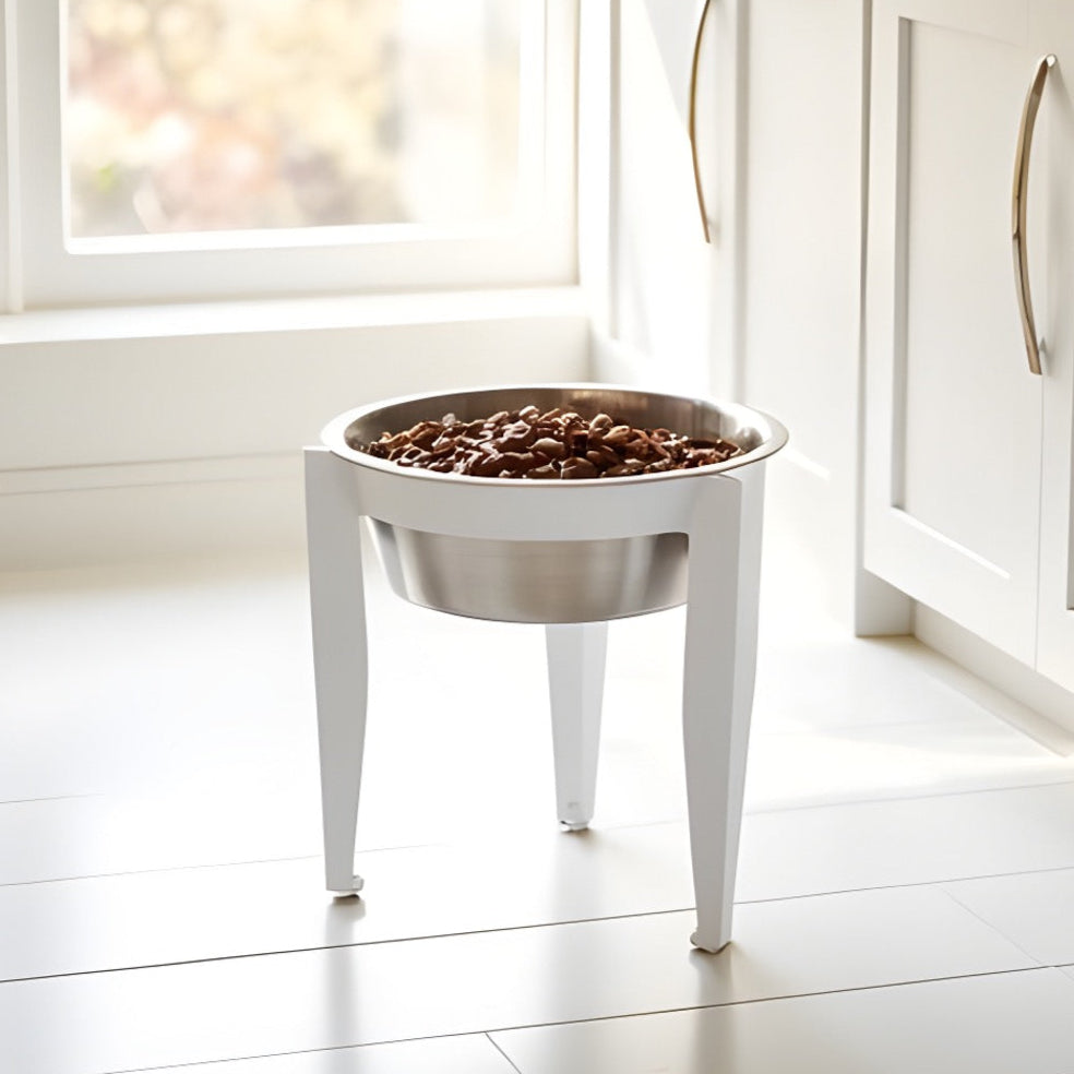 Vision Single Diner - Modern Minimalist Indoor / Outdoor Elevated Dog Bowl w/ Metal Stand (5.5" / 10" Stand)