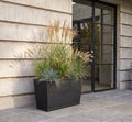 Winona Rectangle Span Planter - Architectural Ribbed Fiberglass, Large Outdoor / Indoor (30" L x 12" W x 17" H)