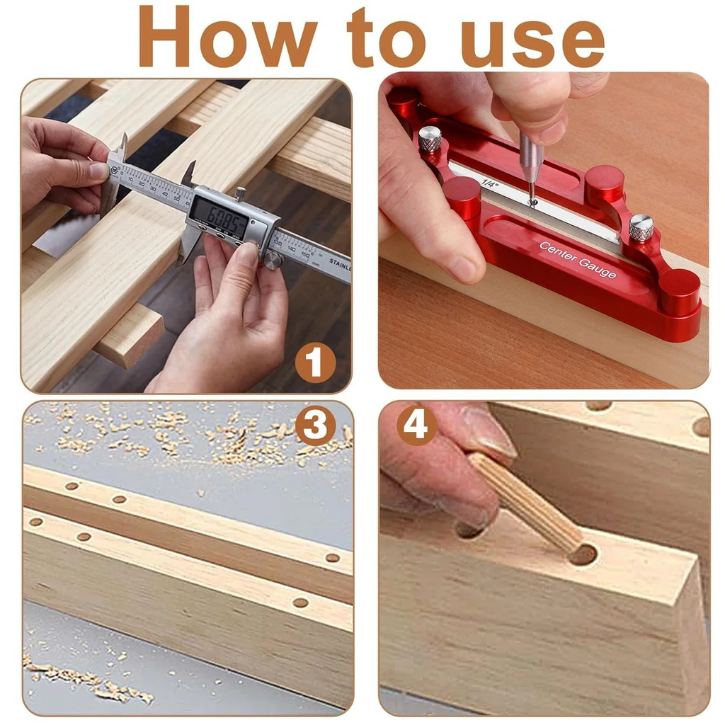 Woodworking Center Finder Marking Gauge Set – Stainless Steel